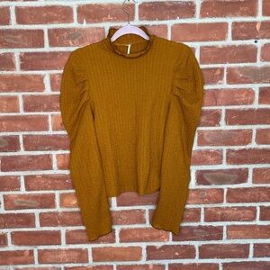 Free People rust long sleeve mock neck